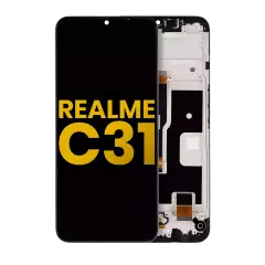 LCD Assembly With Frame Compatible For Realme C31 (Refurbished) (All Colors)