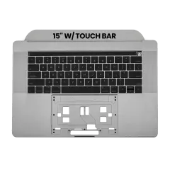 Top Case With Keyboard Compatible For MacBook Pro 15" W/ Touch Bar (A1707 / Late 2016 / Mid 2017) (US Keyboard) (Used OEM Pull: Grade A) (Space Gray)