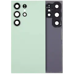 Back Cover Glass With Camera Lens Compatible For Samsung Galaxy S24 Ultra 5G (No Logo) (Aftermarket Plus) (Titanium Green)