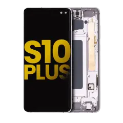 OLED Assembly With Frame Compatible For Samsung Galaxy S10 Plus (Refurbished) (Ceramic White)