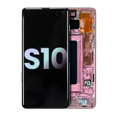 OLED Assembly With Frame Compatible For Samsung Galaxy S10 (Service Pack) (Flamingo Pink)