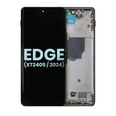 OLED Assembly With Frame Compatible For Motorola Edge (XT2405 / 2024) (Genuine OEM) (Black)