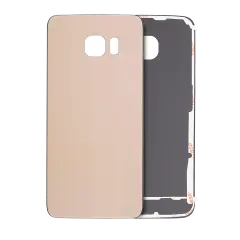 Back Cover Glass Compatible For Samsung Galaxy S6 Edge (No Logo) (Aftermarket Plus) (Gold)