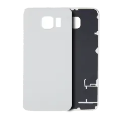 Back Cover Glass Compatible For Samsung Galaxy S6 (No Logo) (Aftermarket Plus) (White)