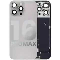Back Glass w/ MagSafe Magnet & NFC & Flashlight Flex For iPhone 16 Pro Max (Used OEM Pull: Grade A) (Natural Titanium)