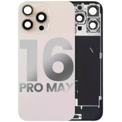 Back Glass w/ MagSafe Magnet & NFC & Flashlight Flex For iPhone 16 Pro Max (Used OEM Pull: Grade A) (Desert Titanium)