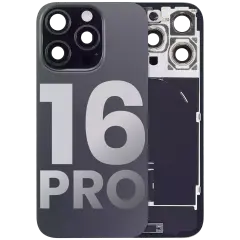 Back Glass w/ MagSafe Magnet & NFC & Flashlight Flex For iPhone 16 Pro (Used OEM Pull: Grade A) (Black Titanium)