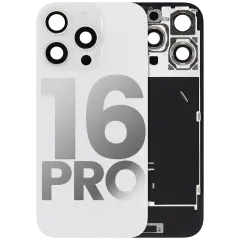 Back Glass w/ MagSafe Magnet & NFC & Flashlight Flex For iPhone 16 Pro (Used OEM Pull: Grade B) (White Titanium)