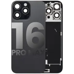 Back Glass w/ MagSafe Magnet & NFC & Flashlight Flex For iPhone 16 Pro Max (Used OEM Pull: Grade B) (Black Titanium)