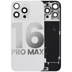 Back Glass w/ MagSafe Magnet & NFC & Flashlight Flex For iPhone 16 Pro Max (Used OEM Pull: Grade B) (White Titanium)