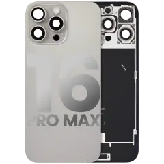 Back Glass w/ MagSafe Magnet & NFC & Flashlight Flex For iPhone 16 Pro Max (Used OEM Pull: Grade B) (Natural Titanium)