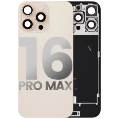 Back Glass w/ MagSafe Magnet & NFC & Flashlight Flex For iPhone 16 Pro Max (Used OEM Pull: Grade B) (Desert Titanium)