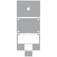 4in1 (Top, Bottom, Keyboard, Trackpad) Skin Compatible Macbook Air 11"(A1465) (Silver)