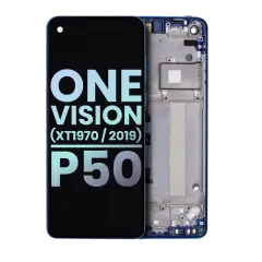 LCD Assembly With Frame For Motorola One Vision (XT1970 / 2019) / P50 (Genuine OEM) (Sapphire Gradient)