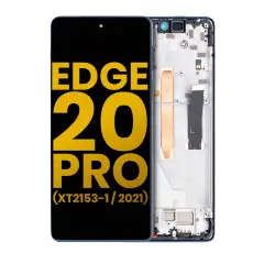 LCD Assembly With Frame For Motorola Edge 20 Pro (XT2153-1 / 2021) (Refurbished) (Midnight Blue)