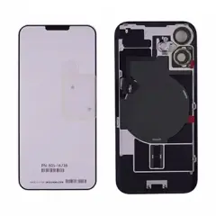 Back Glass With Steel Plate With Wireless NFC Charging MagSafe Magnet & Flashlight Flex Compatible For iPhone 16 (Genuine OEM) (Pink)