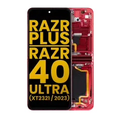 Inner OLED Assembly With Frame Compatible For Motorola Moto Razr Plus / Razr 40 Ultra (XT2321 / 2023) (Refurbished) (Viva Magenta)
