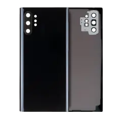 Back Cover Glass With Camera Lens Compatible For Samsung Galaxy Note 10 Plus / 5G (No Logo) (Aftermarket Plus) (Aura Black)