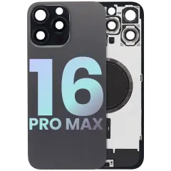 Back Glass w/ MagSafe Magnet & NFC & Flashlight Flex For iPhone 16 Pro Max (Service Pack) (Black Titanium)