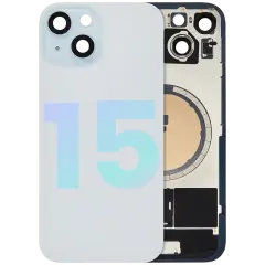 Back Glass w/ MagSafe Magnet & NFC & Flashlight Flex For iPhone 15 (Service Pack) (Blue)