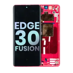 OLED Assembly With Frame Compatible For Motorola Moto Edge 30 Fusion (XT2243 / 2022) (Genuine OEM) (Viva Magenta)
