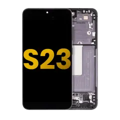 OLED Assembly With Frame Compatible For Samsung Galaxy S23 5G (US & International) (Refurbished) (Phantom Black)
