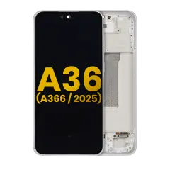 OLED Assembly With Frame Compatible For Samsung Galaxy A36 5G (A366 / 2025) (Refurbished) (White)