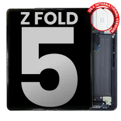 Inner OLED Assembly With Frame Compatible For Samsung Galaxy Z Fold 5 5G (US & International) (Used OEM Pull: Grade B/C) (Phantom Black)