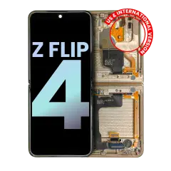 Inner OLED Assembly With Frame For Samsung Galaxy Z Flip 4 5G (US & International) (Service Pack) (Gold)