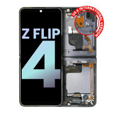 Inner OLED Assembly With Frame For Samsung Galaxy Z Flip 4 5G (US & International) (Service Pack) (Graphite)