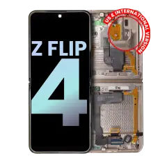 Inner OLED Assembly With Frame For Samsung Galaxy Z Flip 4 5G (US & International) (Service Pack) (Pink Gold)