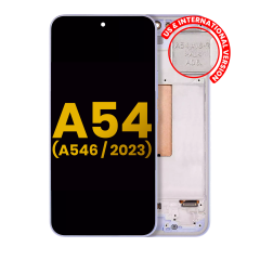 OLED Assembly With Frame Compatible For Samsung Galaxy A54 5G (A546 / 2023) (US & Internationa Versionl) (Refurbished) (Violet)