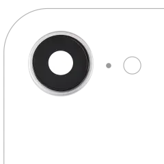 Back Camera Lens With Bracket & Bezel Compatible For iPhone 16e (White) (Premium)