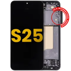 OLED Assembly With Frame Compatible For Samsung Galaxy S25 5G (US & International) (Refurbished) (Blue Black)