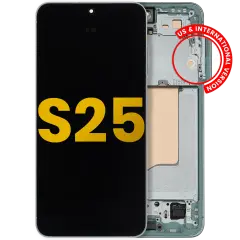 OLED Assembly With Frame Compatible For Samsung Galaxy S25 5G (US & International) (Refurbished) (Mint)
