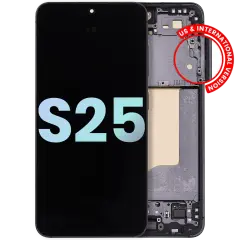 OLED Assembly With Frame Compatible For Samsung Galaxy S25 5G (US & International) (Service Pack) (Blue Black)