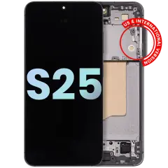 OLED Assembly With Frame Compatible For Samsung Galaxy S25 5G (US & International) (Service Pack) (Silver Shadow)