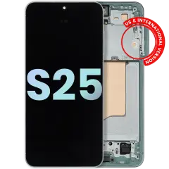 OLED Assembly With Frame Compatible For Samsung Galaxy S25 5G (US & International) (Service Pack) (Mint)