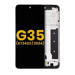 LCD Assembly With Frame Compatible For Motorola Moto G35 5G (XT2433 / 2024) (Refurbished) (All Colors)