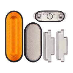 Sidekey Button Set Compatible For Watch Series Ultra(1st Gen) (49MM) (Orange / Silver) (5 Piece Set)