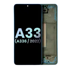 OLED Assembly With Frame Compatible For Samsung Galaxy A33 5G (A336 / 2022) (Service Pack) (Blue)