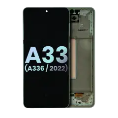 OLED Assembly With Frame Compatible For Samsung Galaxy A33 5G (A336 / 2022) (Service Pack) (Awesome White)