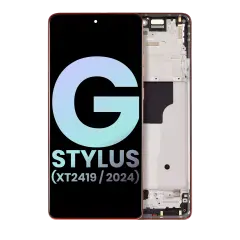 OLED Assembly With Frame For Motorola Moto G Stylus 5G (XT2419 / 2024) (Genuine OEM) (Scarlet Wave)