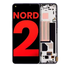OLED Assembly With Frame For OnePlus Nord 2 5G (Aftermarket Plus) (Gray Sierra)