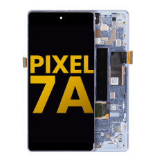 OLED Assembly With Frame (With Finger Print Scanner) Compatible For Google Pixel 7a 5G (Refurbished) (Sea)
