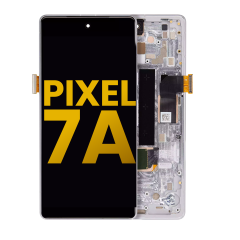 OLED Assembly With Frame (With Finger Print Scanner) Compatible For Google Pixel 7a 5G (Refurbished) (Snow)