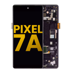 OLED Assembly With Frame (With Finger Print Scanner) Compatible For Google Pixel 7a 5G (Refurbished) (Charcoal)