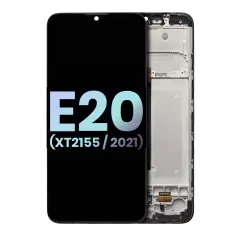 LCD Assembly With Frame Compatible For Motorola Moto E20 (XT2155 / 2021) (Genuine OEM) (Black)