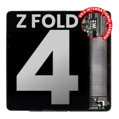 Inner OLED Assembly With Frame Compatible For Samsung Galaxy Z Fold 4 5G (US & International) (Used OEM Pull: Grade B/C) (Phantom Black)
