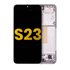 OLED Assembly With Frame Compatible For Samsung Galaxy S23 5G (US & International) (Refurbished) (Pink / Lavender)
